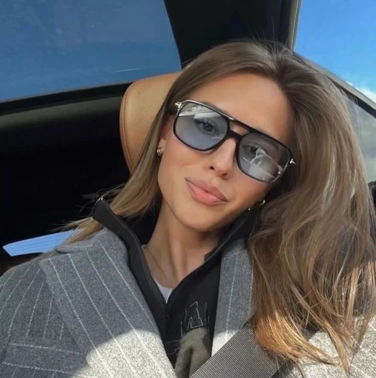 خرید عینک تام فورد شیشه آبی پلاریزه Tom Ford مربع UV400 زنانه و مردانه