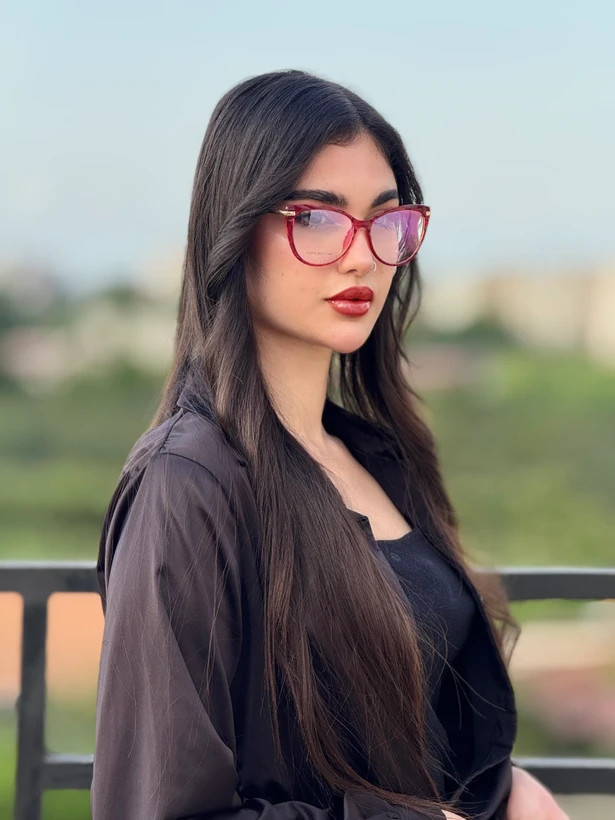خرید عینک بلوکات زنانه فریم گرد کشیده کائوچو کریستال