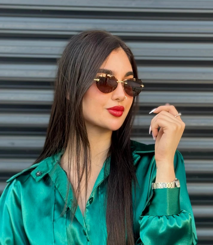 خرید عینک آفتابی کارتیر Cartier فریم لس زنانه و مردانه بیضی UV400