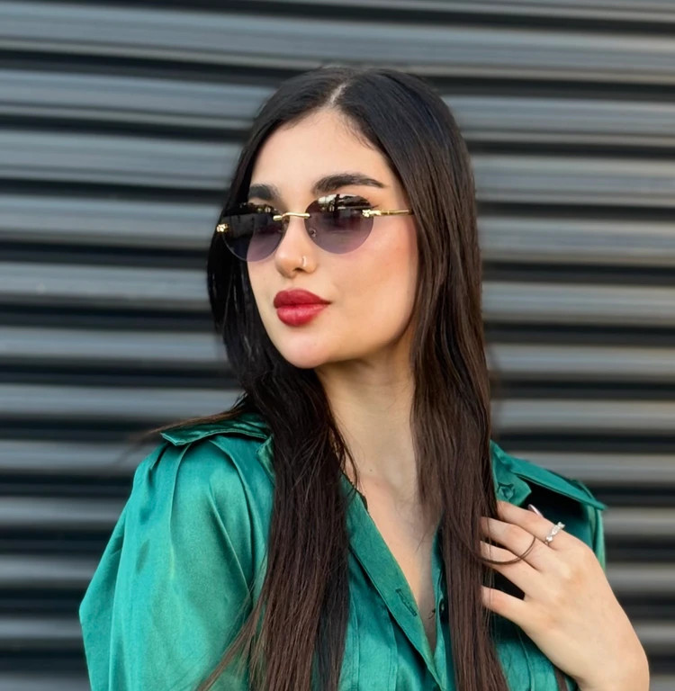 خرید عینک آفتابی کارتیر Cartier فریم لس زنانه و مردانه بیضی UV400