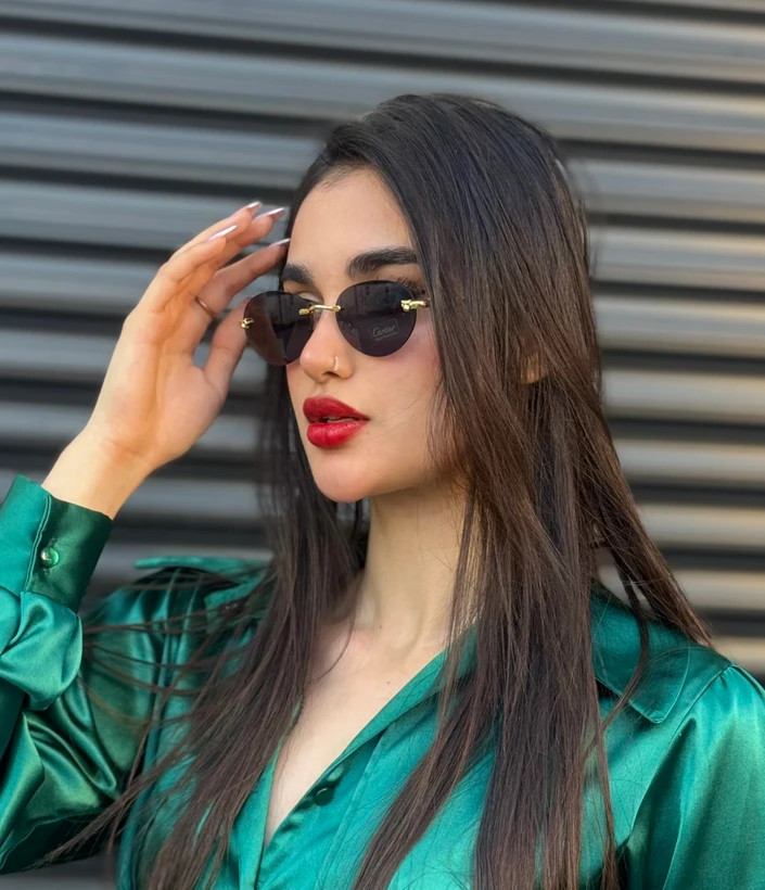 خرید عینک آفتابی کارتیر Cartier فریم لس زنانه و مردانه بیضی UV400